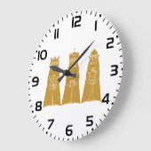 Three Wise Men Modern Nativity Kings ラージ壁時計 (傾斜)