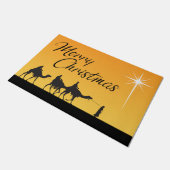 Three Wise Men Religious Merry Christmas Doormat ドアマット (アングル)