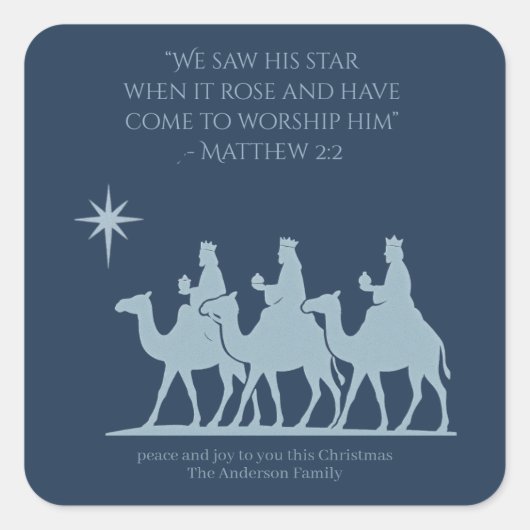 Three Wise Men Sticker – Following the Star スクエアシール (正面)