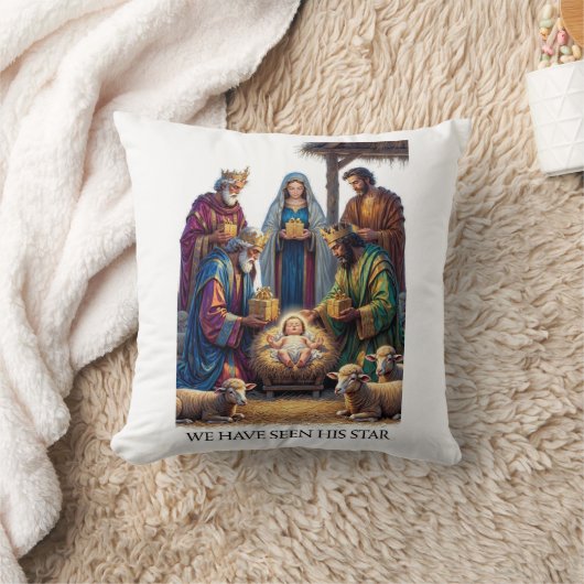 Three Wise Men T-Shirt, Adoration Epiphany Art クッション (ブランケット)