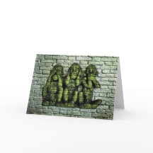 Three Wise Monkeys Graffiti Greeting Card