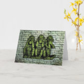 Three Wise Monkeys Graffiti Greeting Card カード (黄色い花)