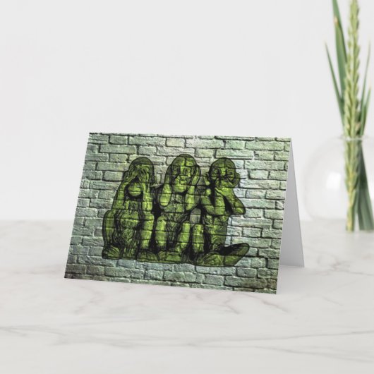 Three Wise Monkeys Graffiti Greeting Card カード (正面)