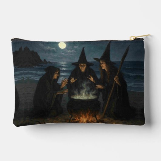 Three Witches Brew Cauldron Full Moon Beach  アクセサリーポーチ (裏面)