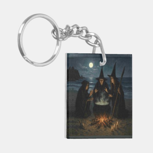 Three Witches Brew Cauldron Full Moon Beach  キーホルダー (正面左)