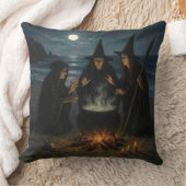 Three Witches Brew Cauldron Full Moon Beach  クッション (ブランケット)