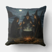 Three Witches Brew Cauldron Full Moon Beach  クッション (正面)