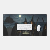 Three Witches Brew Cauldron Full Moon Beach  デスクマット (キーボード&マウス)