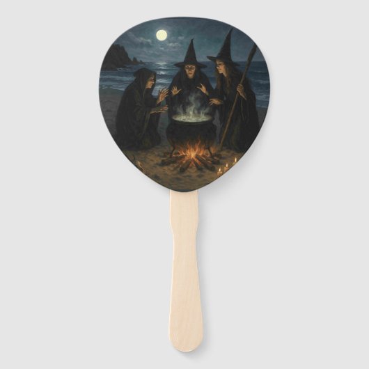 Three Witches Brew Cauldron Full Moon Beach  ハンドファン (裏面)