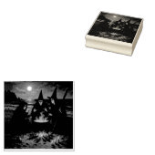Three Witches Brew Cauldron Full Moon Beach  ラバースタンプ (押印)