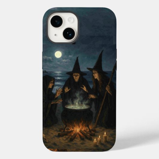 Three Witches Brew Cauldron Full Moon Beach Case-Mate iPhoneケース (裏面)