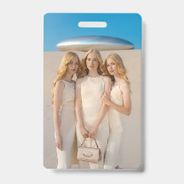 Three Women Happy Wonderful Day Good Luck Badge バッジ