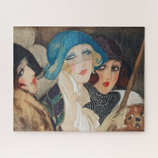 Three women under an umbrella  ジグソーパズル (横)