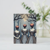 Three Women With Apple Heads in Forest ポストカード (スタンド正面)