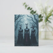 Three Women With Zebra Heads in Forest ポストカード (スタンド正面)