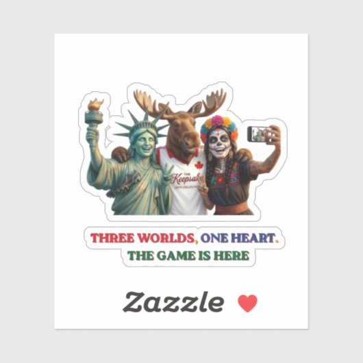 Three Worlds One Heart 2026 サッカー ユニティ ステッカー シール (シート)