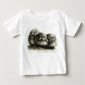 Three Young Cute Owls ベビーTシャツ (正面)