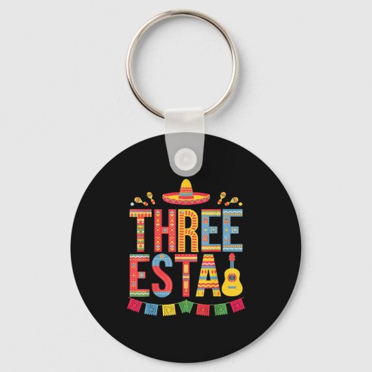 Threeesta 3歳の誕生日フィエスタハット メキシカン キーホルダー (正面)