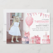 Threenager | 写真入り3歳の誕生日パーティー 招待状 (正面)