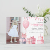 Threenager | 写真入り3歳の誕生日パーティー 招待状 (スタンド正面)