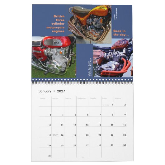 Three's Engine Calendar 2014ミッドサイズ カレンダー (1月 2027)