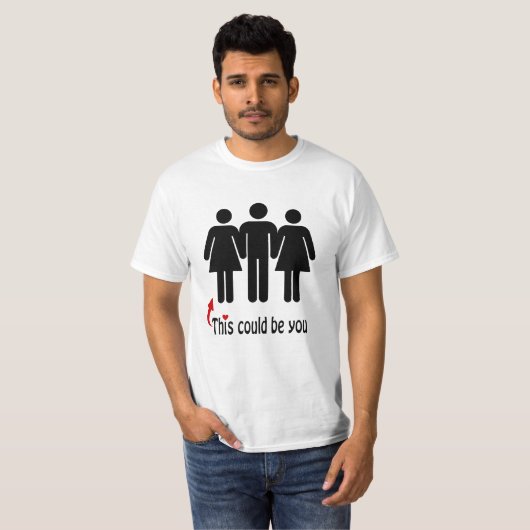 Threesomeのワイシャツ- Polyamory Tシャツ (正面フル)