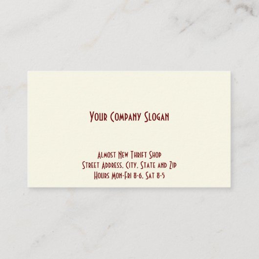 Thrift Shop中古店の名刺 名刺 (裏面)