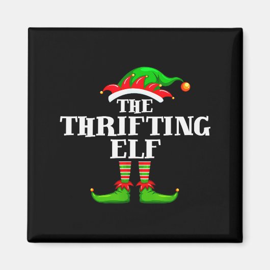 Thrifting Elf Matching Family Group Christmas Part マグネット (正面)