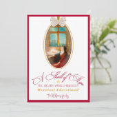 Thrill of Hope Burgundy Red Photo Merry Christmas シーズンカード (スタンド正面)