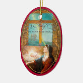 Thrill of Hope Burgundy Red Photo Merry Christmas セラミックオーナメント (左)