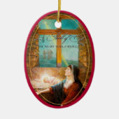 Thrill of Hope Burgundy Red Photo Merry Christmas セラミックオーナメント (正面)
