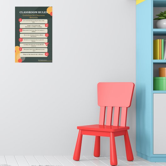 Thrive & 学: Classroom Rulesポスター（編集可能） ポスター