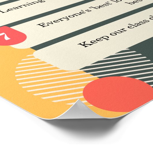 Thrive & 学: Classroom Rulesポスター（編集可能） ポスター (角)