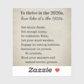 Thrive in the 2020s Advice Vinyl シール (シート)