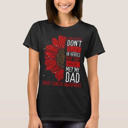 Throat Cancer Awareness Ribbon Dad Warrior Tシャツ (正面)