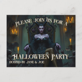 Throned Demon Queen in Candlelight - Invitation シーズンポストカード