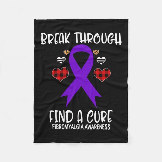 Through Find A Cure線維筋痛認識度リボン フリースブランケット (正面)