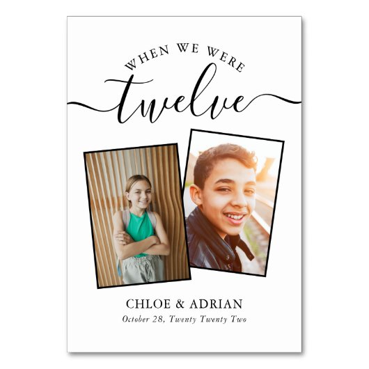 Through the Years Couples 結婚 Photo'sモダン Tabl テーブルナンバー (正面)