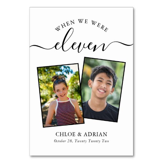 Through the Years Couples 結婚 Photo'sモダン Tabl テーブルナンバー (正面)