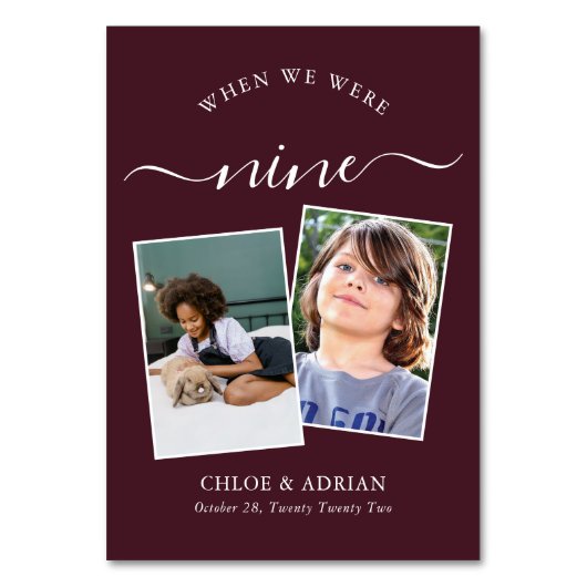 Through the Years Couples 結婚 Photo'sモダン Tabl テーブルナンバー (正面)