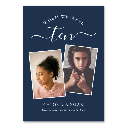 Through the Years Couples 結婚 Photo'sモダン Tabl テーブルナンバー (正面)