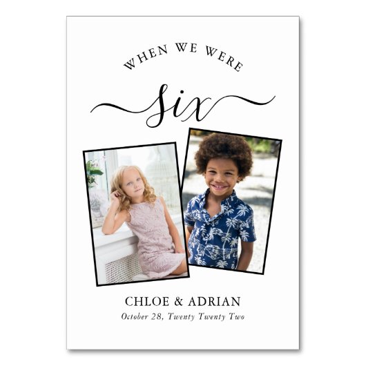 Through the Years Couples 結婚 Photo'sモダン Tabl テーブルナンバー (正面)