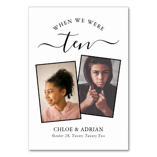 Through the Years Couples 結婚 Photo'sモダン Tabl テーブルナンバー (正面)