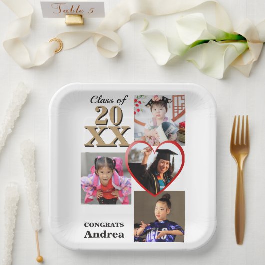 Through The Years Graduation Party ペーパープレート (ウェディング)