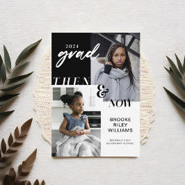 Through the Years - Now & Then Graduation 2 Photo 招待状