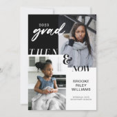 Through the Years - Now & Then Graduation 2 Photo 招待状 (正面)