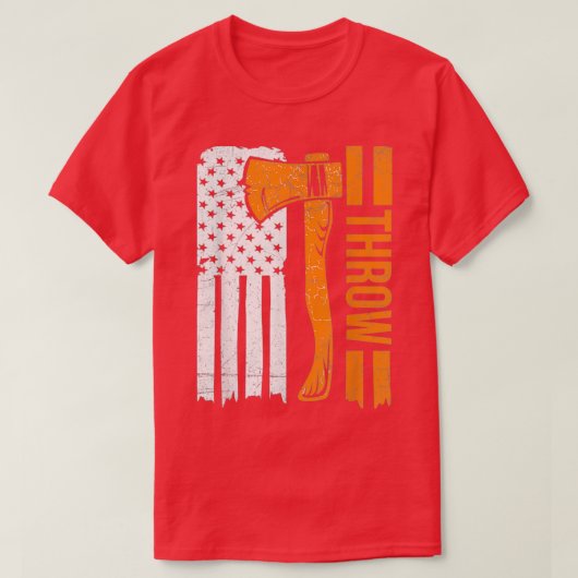 THROWデザインを投げる大人の斧 Tシャツ (デザイン正面)