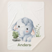 Throw baby elephant sherpa blanket for Baby シェルパブランケット (正面)