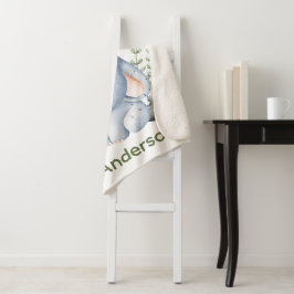 Throw baby elephant sherpa blanket for Baby シェルパブランケット