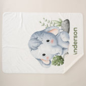 Throw baby elephant sherpa blanket for Baby シェルパブランケット (正面(横))